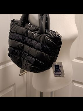 ROOTOTE- NWT Black Quilted Sequin Accent Tote Bag - ROO Pockets